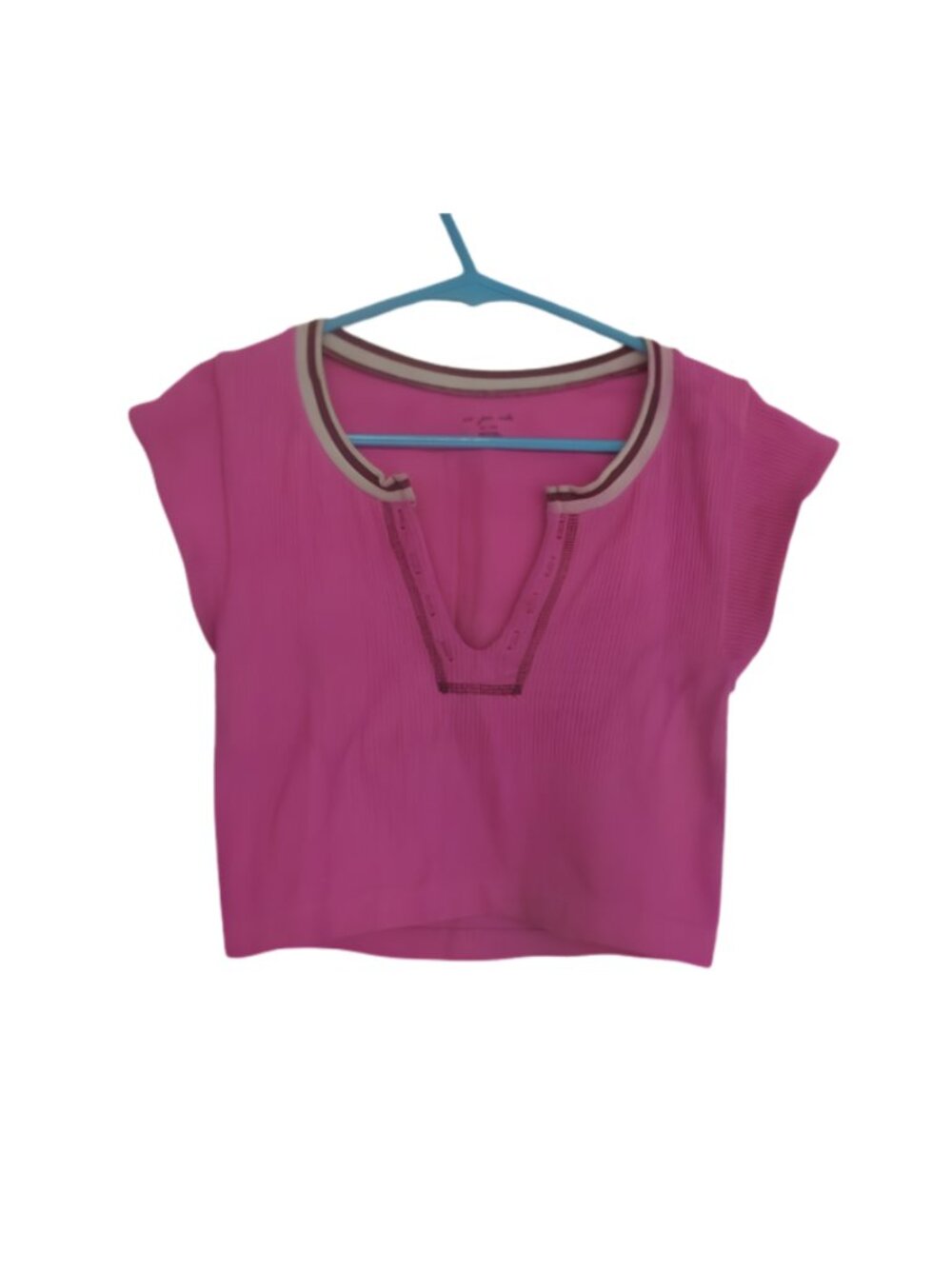 Urban Outfitters Out From Under Go For Gold Pink Seamless Crop Top Short Sleeve